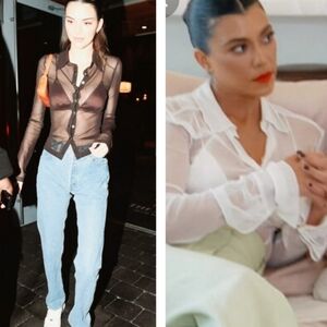 AYA MUSE SHEER BUTTON DOWN SHIRT